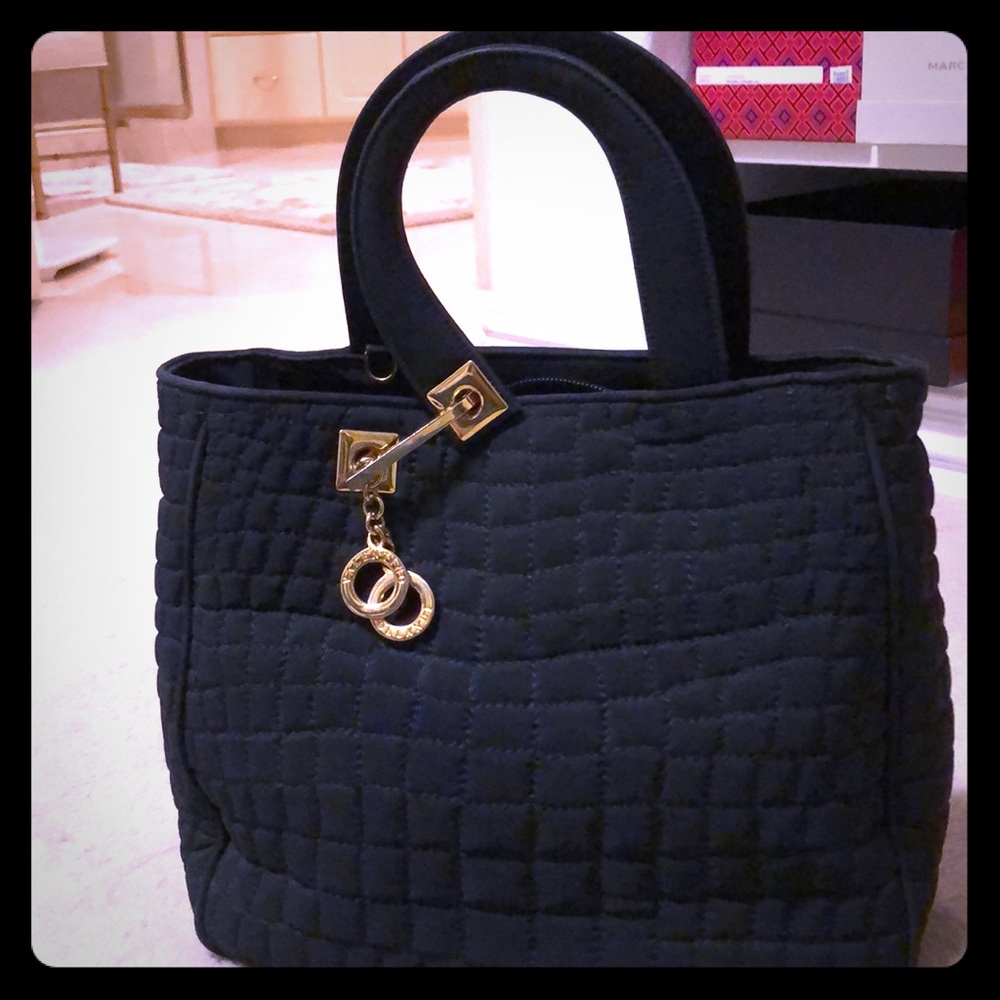 Vintage Valentino black quilted handbag.